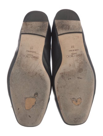 Jimmy Choo Leather Bow Accents Ballet Flats