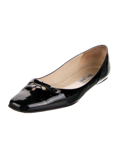Jimmy Choo Patent Leather Cutout Accent Ballet Flats