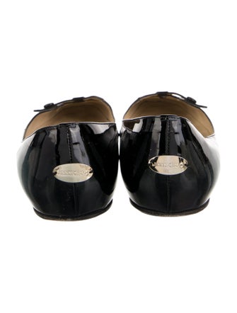 Jimmy Choo Patent Leather Cutout Accent Ballet Flats