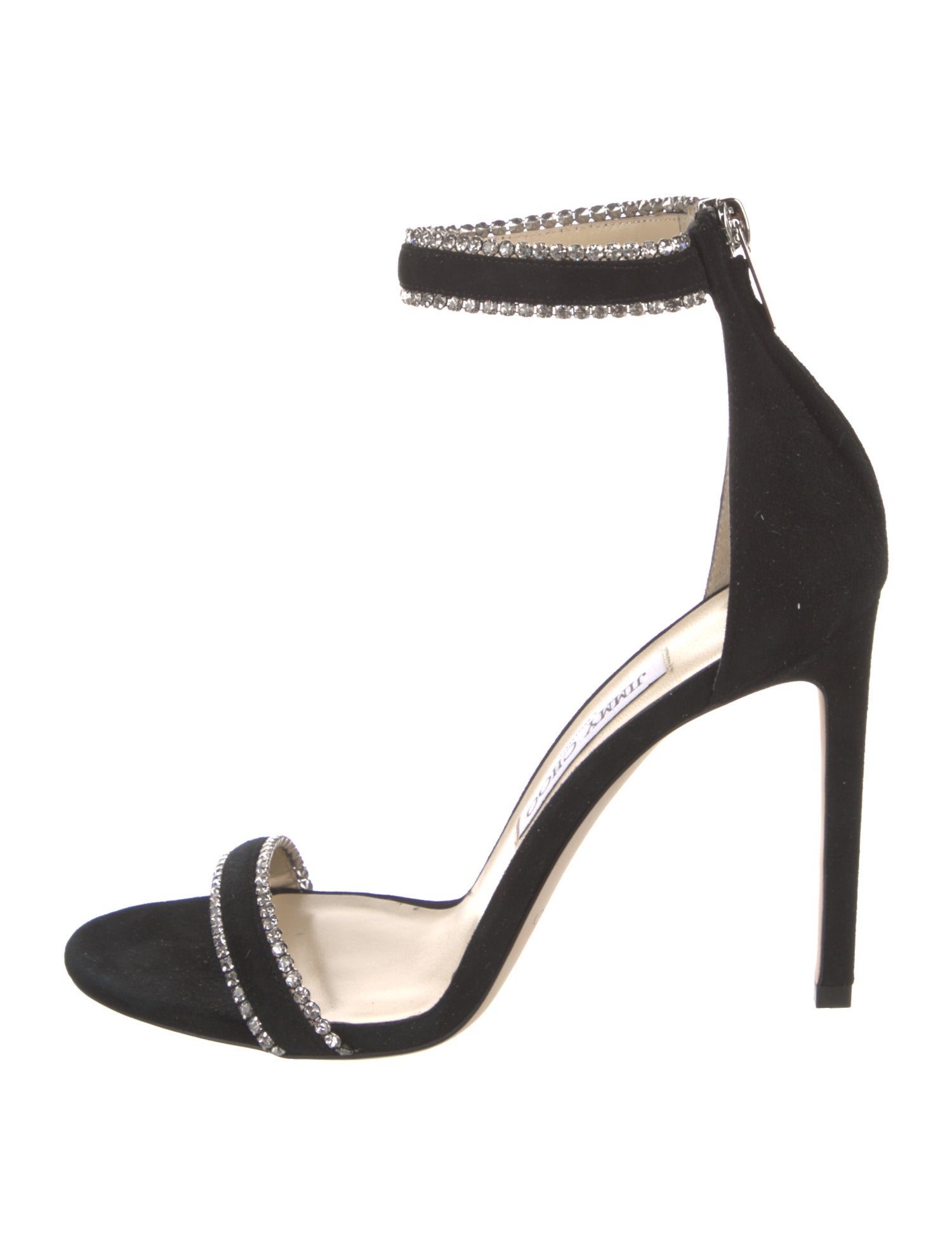 Jimmy Choo Suede Crystal Embellishments Sandals