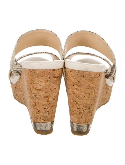 Jimmy Choo Embossed Leather Animal Print Slides