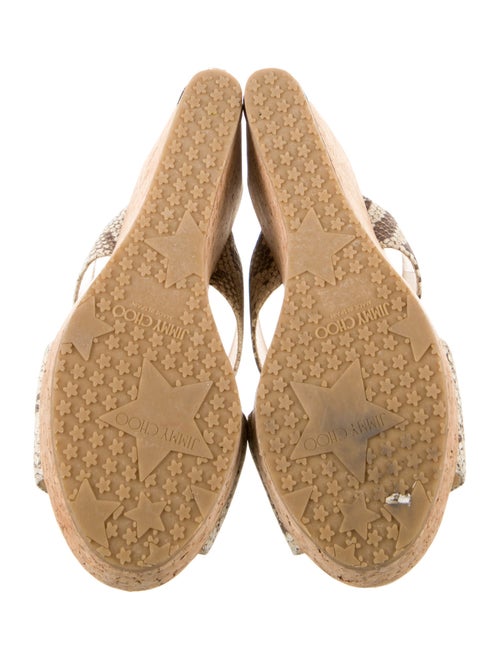 Jimmy Choo Embossed Leather Animal Print Slides