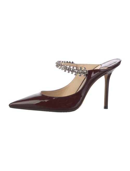 Jimmy Choo Patent Leather Crystal Embellishments Mules
