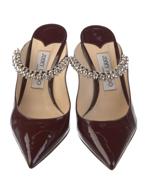 Jimmy Choo Patent Leather Crystal Embellishments Mules