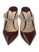 Jimmy Choo Patent Leather Crystal Embellishments Mules