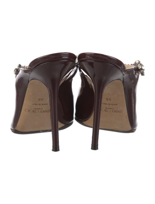Jimmy Choo Patent Leather Crystal Embellishments Mules