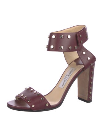 Jimmy Choo Leather Studded Accents Sandals