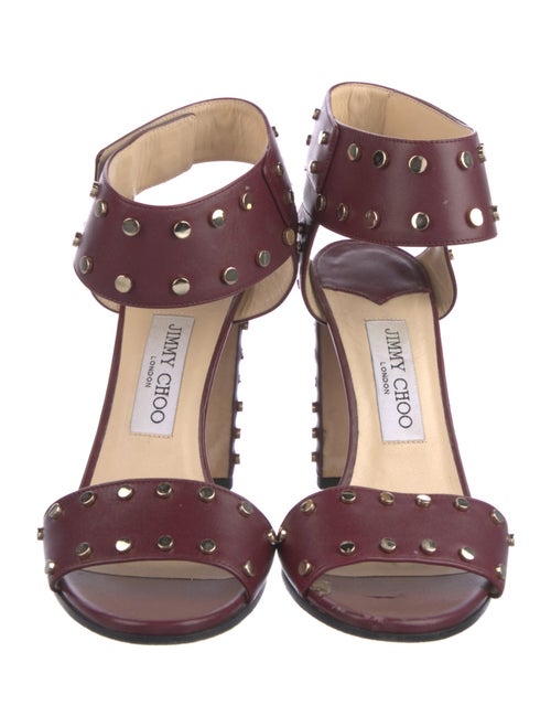 Jimmy Choo Leather Studded Accents Sandals