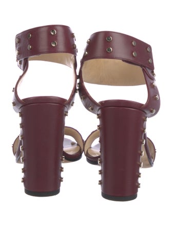 Jimmy Choo Leather Studded Accents Sandals
