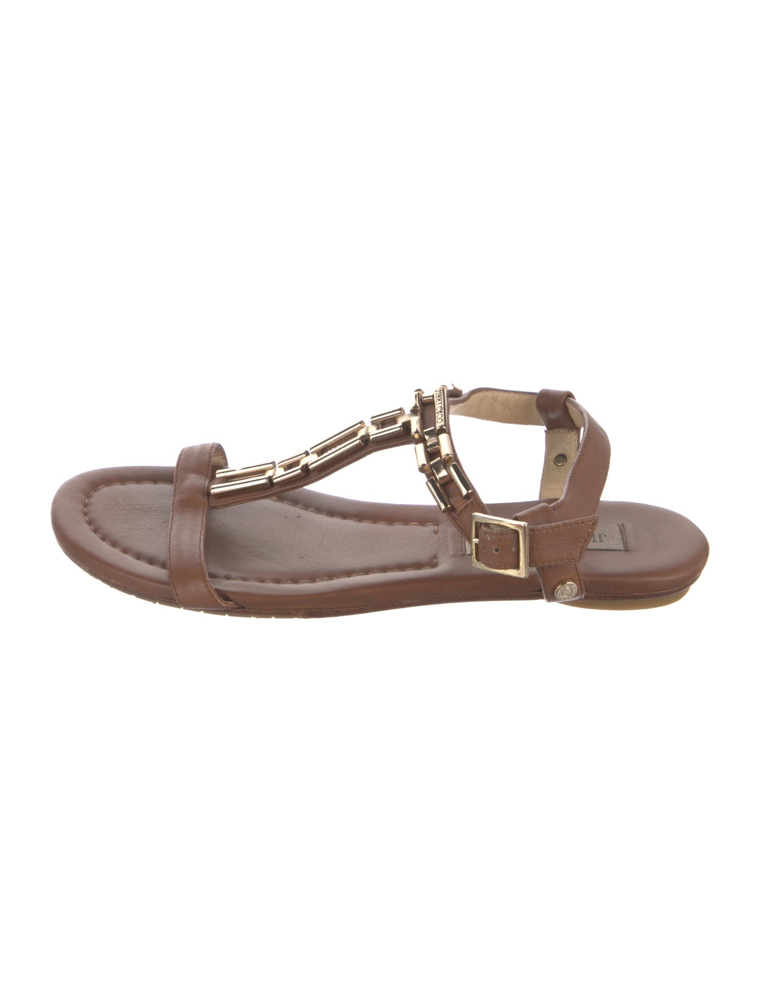 Jimmy Choo Leather T-Strap Sandals