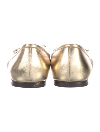 Jimmy Choo Leather Bow Accents Ballet Flats