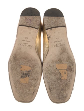 Jimmy Choo Leather Bow Accents Ballet Flats