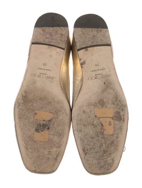 Jimmy Choo Leather Bow Accents Ballet Flats