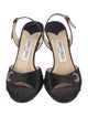 Jimmy Choo Satin Crystal Embellishments Slingback Sandals