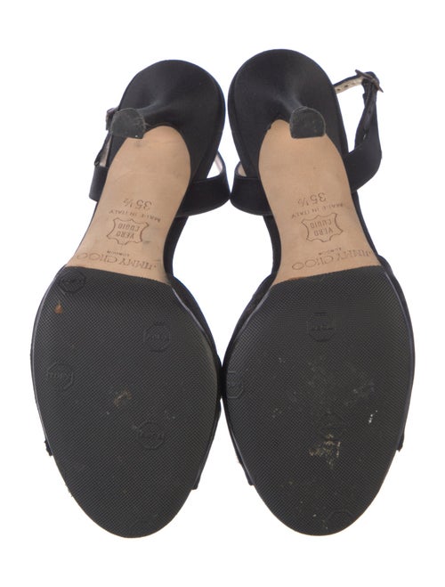 Jimmy Choo Satin Crystal Embellishments Slingback Sandals