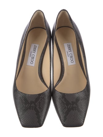 Jimmy Choo Embossed Leather Animal Print Pumps