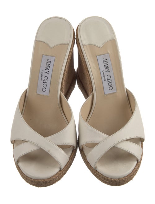Jimmy Choo Leather Cutout Accent Espadrilles