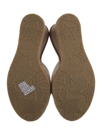 Jimmy Choo Leather Cutout Accent Espadrilles