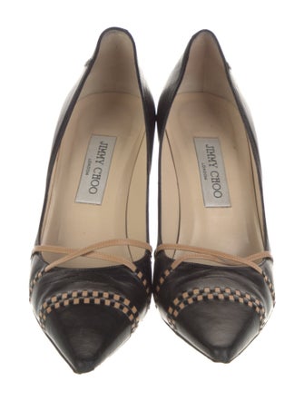 Jimmy Choo Leather Colorblock Pattern Pumps