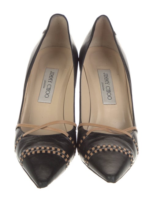 Jimmy Choo Leather Colorblock Pattern Pumps