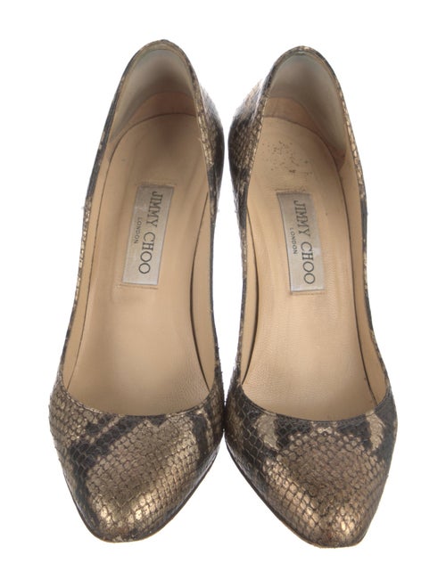 Jimmy Choo Embossed Leather Animal Print Slingback Pumps