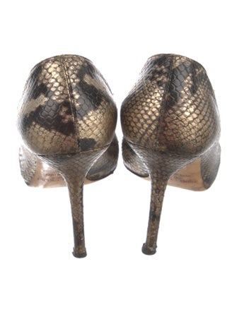 Jimmy Choo Embossed Leather Animal Print Slingback Pumps