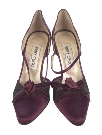 Jimmy Choo Satin Mesh Accents D'Orsay Pumps