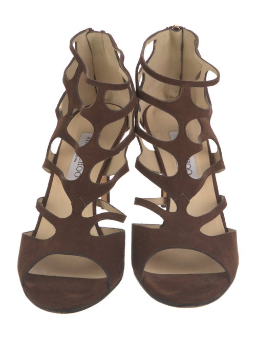 Jimmy Choo Suede Cutout Accent Gladiator Sandals