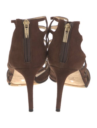 Jimmy Choo Suede Cutout Accent Gladiator Sandals