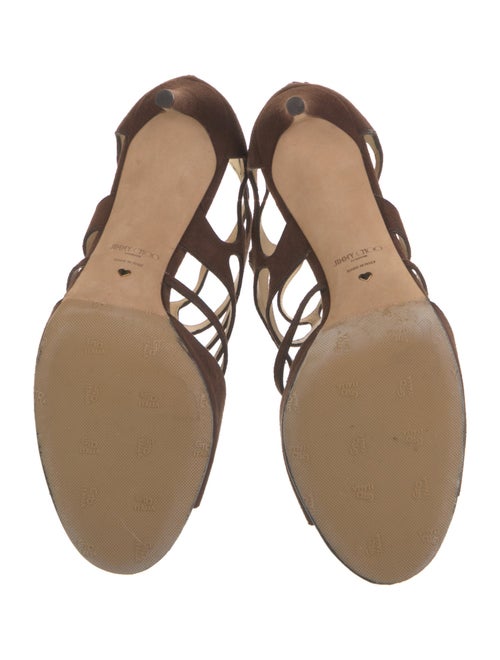 Jimmy Choo Suede Cutout Accent Gladiator Sandals