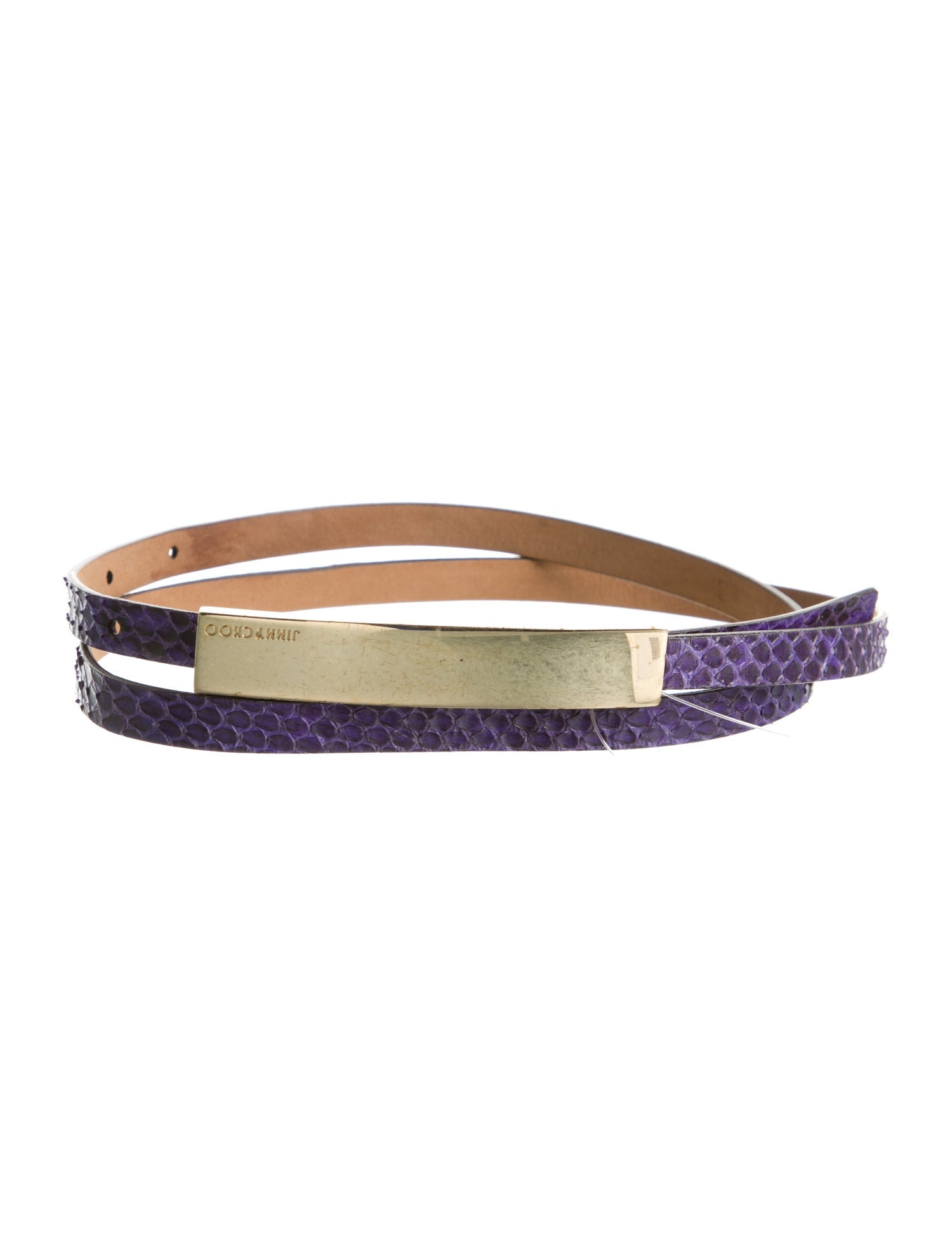 Jimmy Choo Skinny Snakeskin Waist Belt