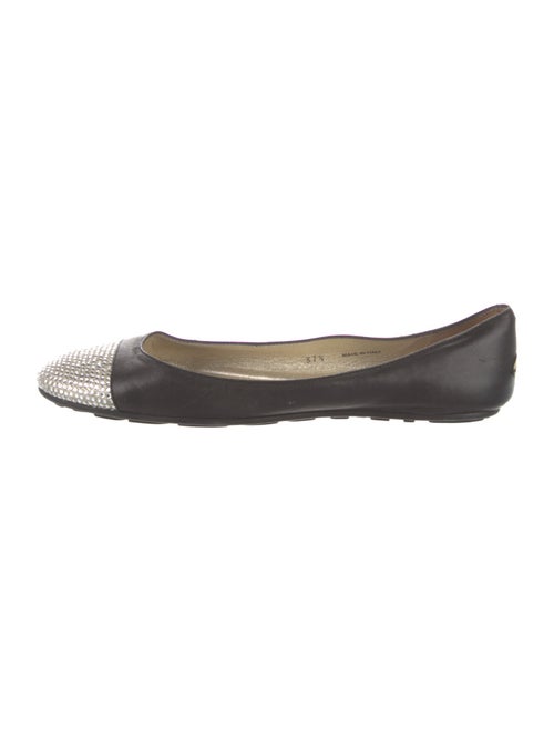 Jimmy Choo Leather Colorblock Pattern Ballet Flats