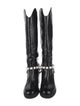 Jimmy Choo Faux Pearl Accents Leather Riding Boots