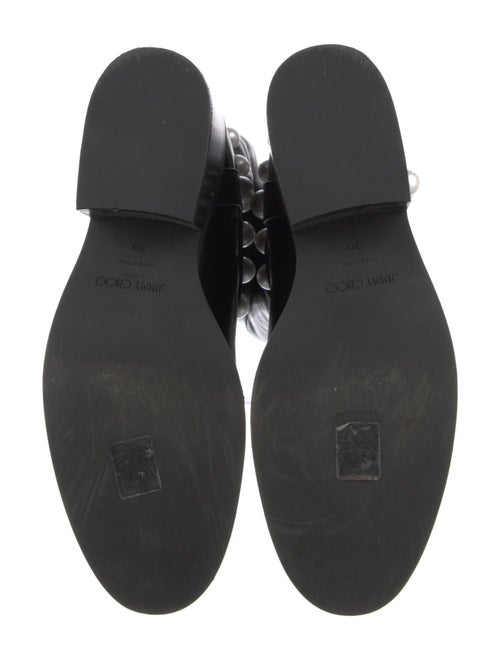 Jimmy Choo Faux Pearl Accents Leather Riding Boots