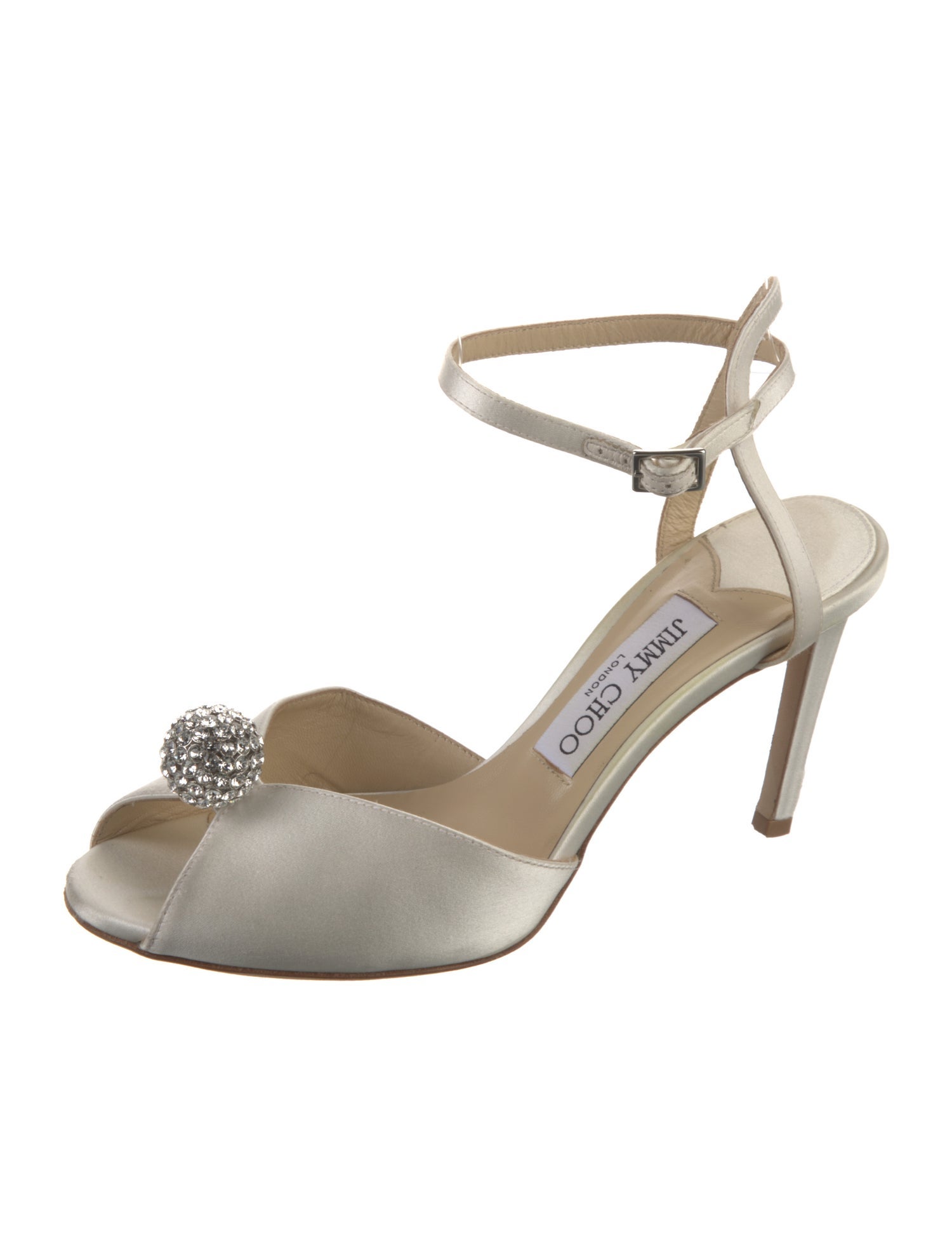 Jimmy Choo Satin Crystal Embellishments D'Orsay Pumps
