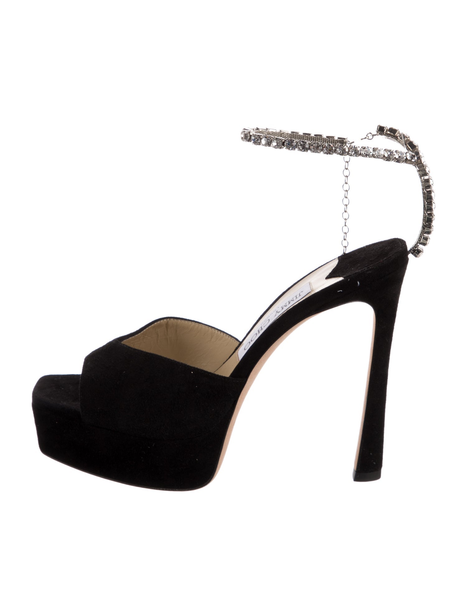 Jimmy Choo Suede Crystal Embellishments Sandals