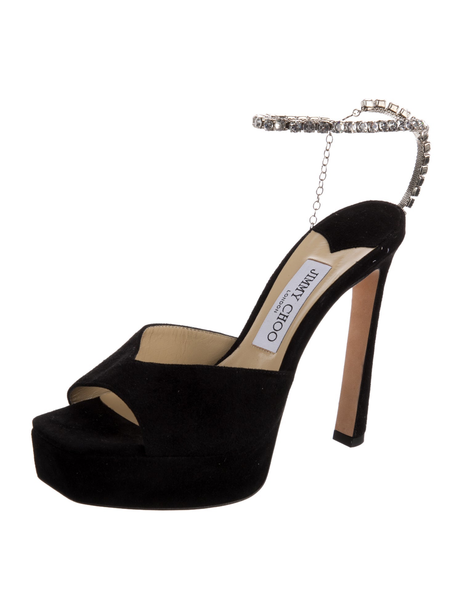 Jimmy Choo Suede Crystal Embellishments Sandals