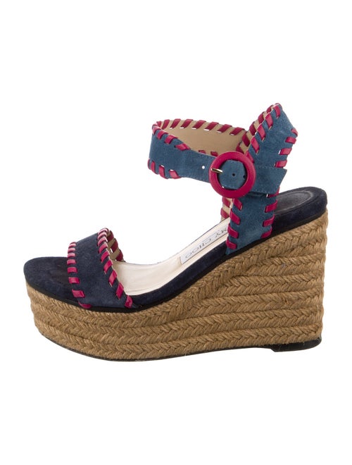 Jimmy Choo Suede Whipstitch Trim Espadrilles