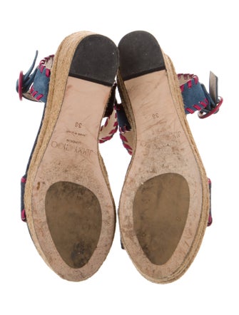 Jimmy Choo Suede Whipstitch Trim Espadrilles