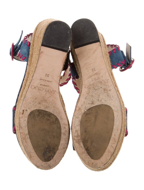 Jimmy Choo Suede Whipstitch Trim Espadrilles