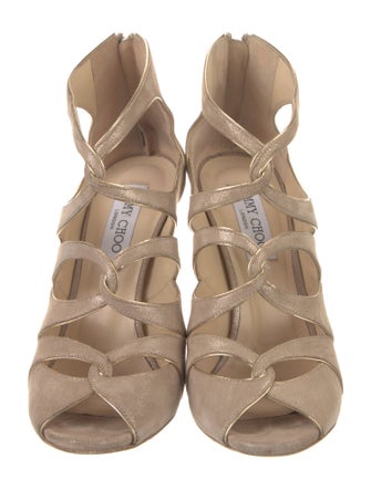 Jimmy Choo Suede Cutout Accent Pumps