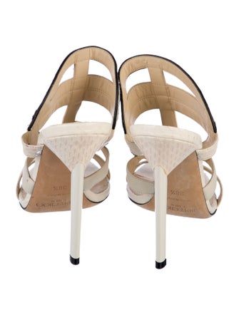 Jimmy Choo Snakeskin Animal Print T-Strap Sandals