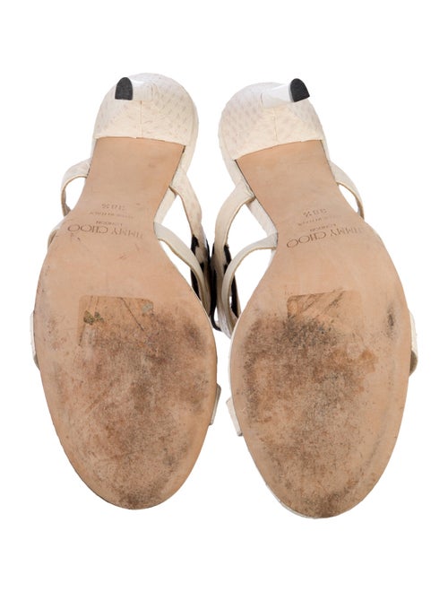 Jimmy Choo Snakeskin Animal Print T-Strap Sandals