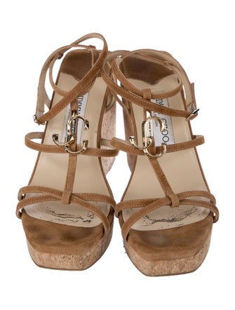 Jimmy Choo Suede T-Strap Sandals