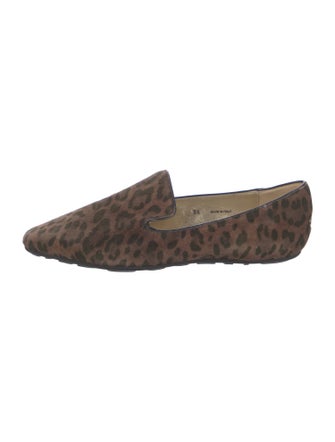 Jimmy Choo Suede Animal Print Loafers