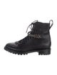 Jimmy Choo Leather Crystal Embellishments Lace-Up Boots