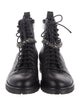 Jimmy Choo Leather Crystal Embellishments Lace-Up Boots