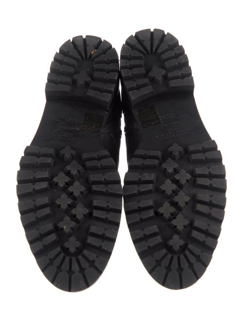 Jimmy Choo Leather Crystal Embellishments Lace-Up Boots