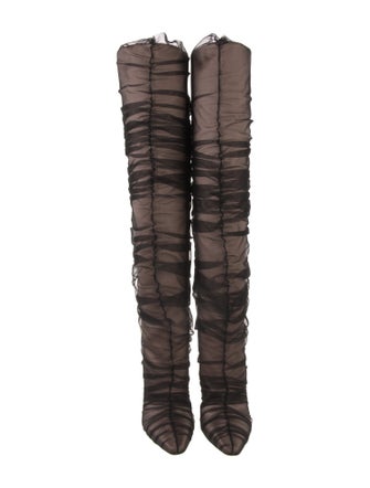 Jimmy Choo Mesh Mesh Accents Slouch Boots