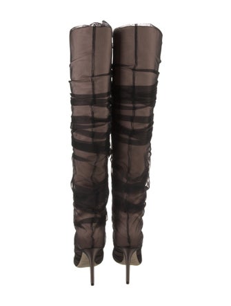 Jimmy Choo Mesh Mesh Accents Slouch Boots